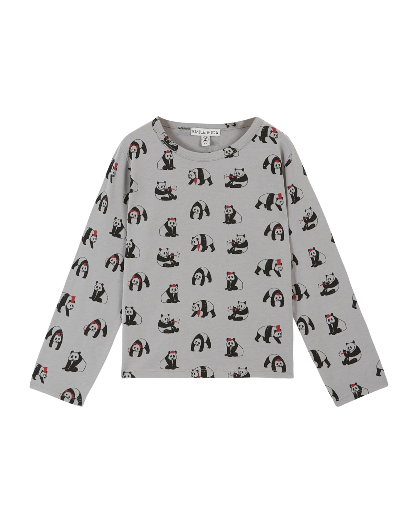 T-shirt coton bio panda gris