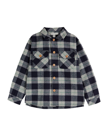 Chemise carreaux marine