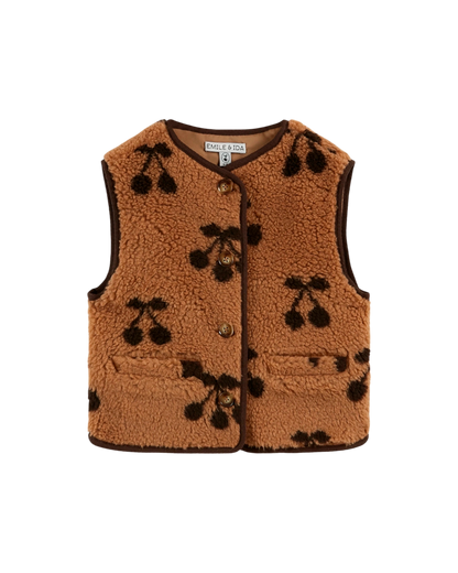 Veste sans manches enfant sherpa caramel