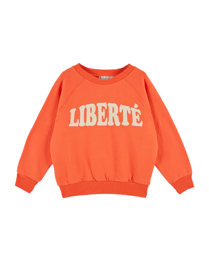 Sweat Liberté coton bio enfant orange