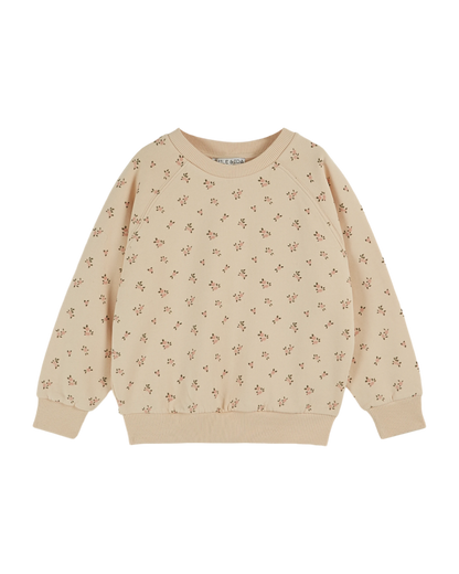 Sweat coton bio petite rose brioche