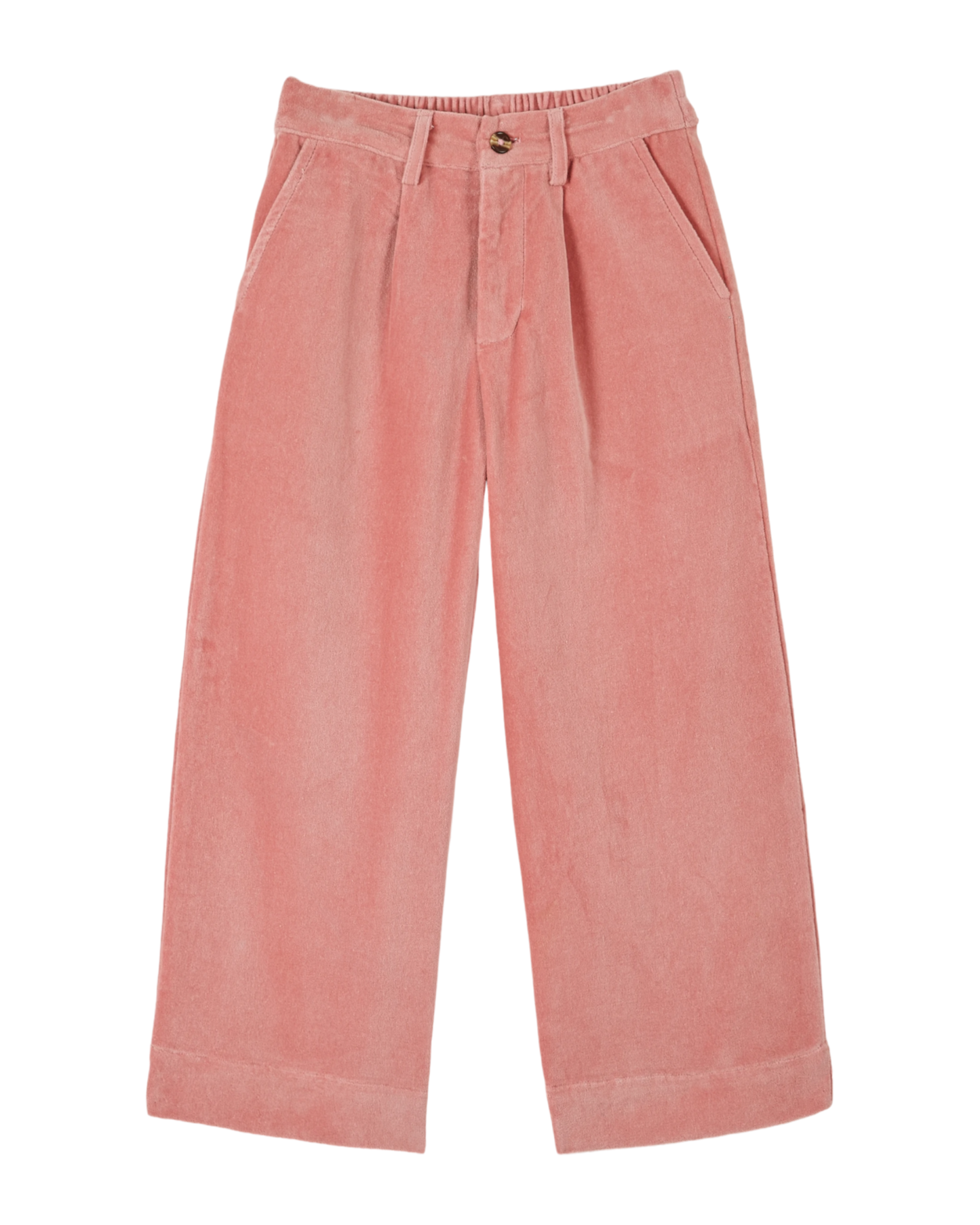 Pantalon droit velours blush