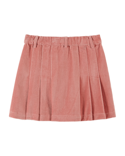 Jupe plissée velours blush