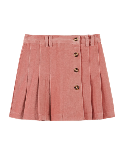 Jupe plissée velours blush