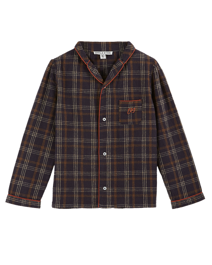 Pyjama enfant carreaux gavin bitume