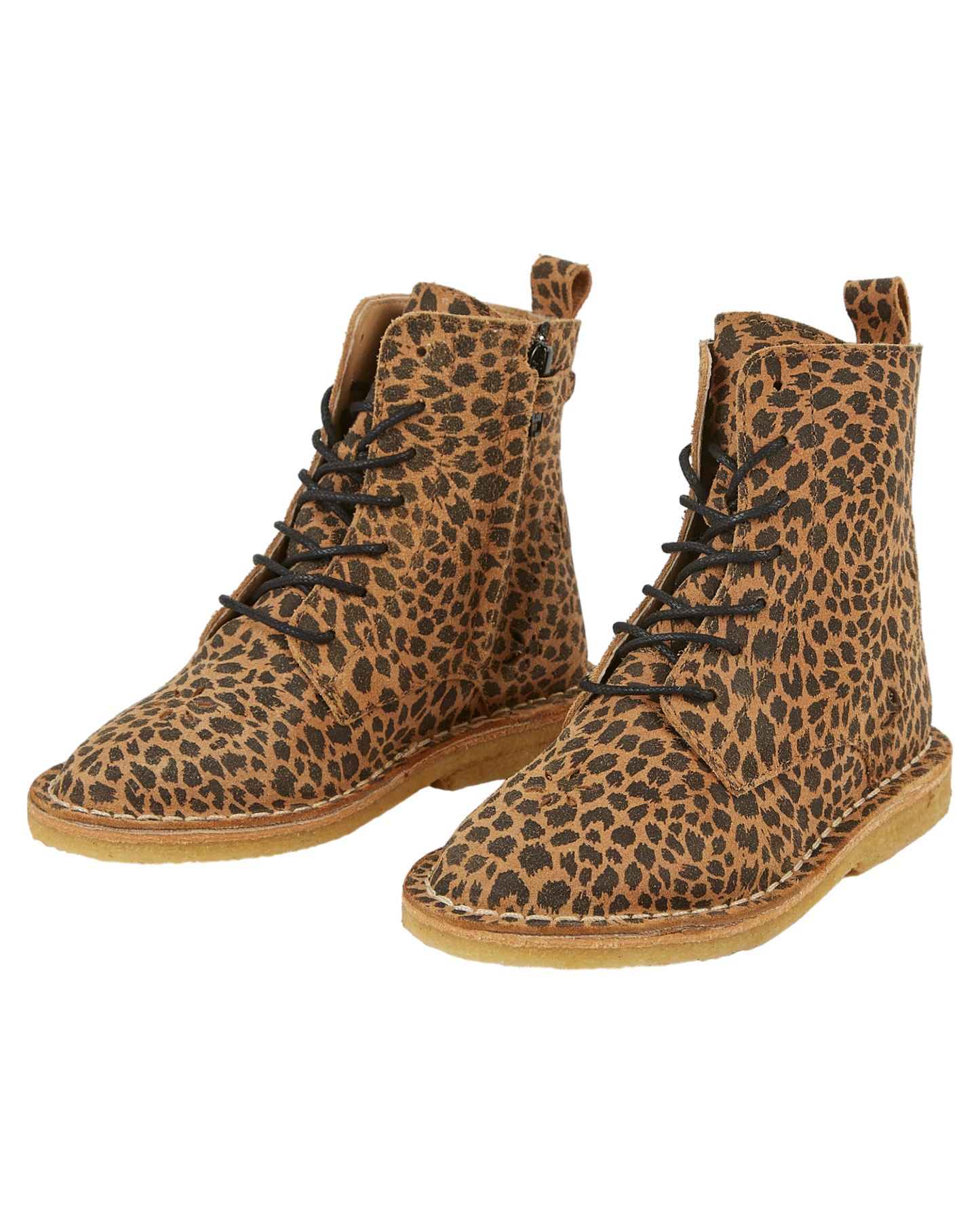 Boots à lacets cuir léopard
