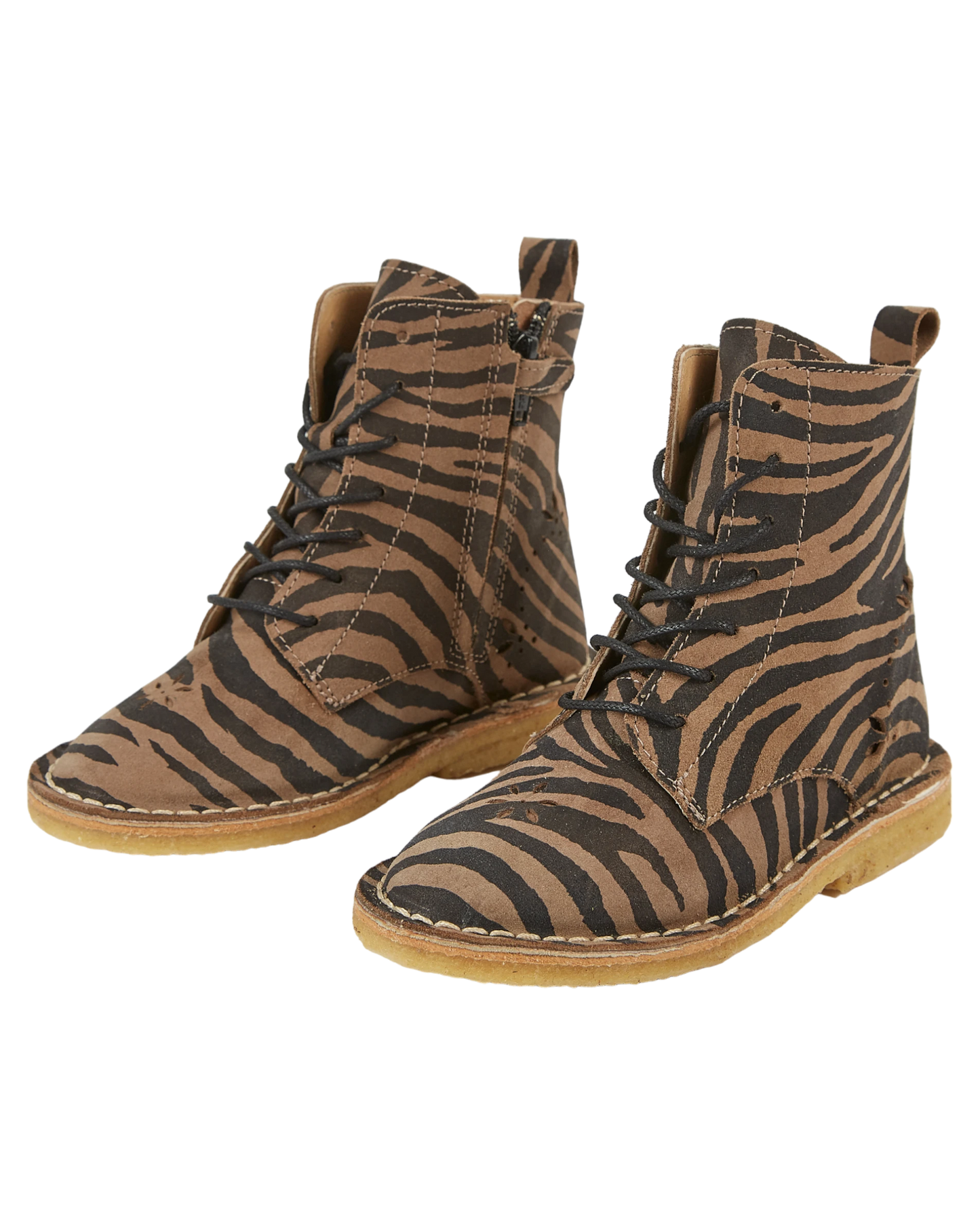 Boots à lacets cuir tigre