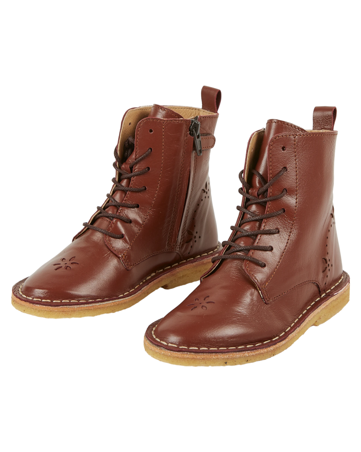 Boots à lacets cuir marron