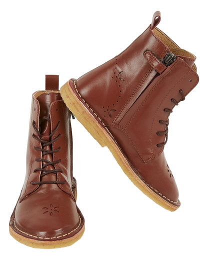 Boots à lacets cuir marron