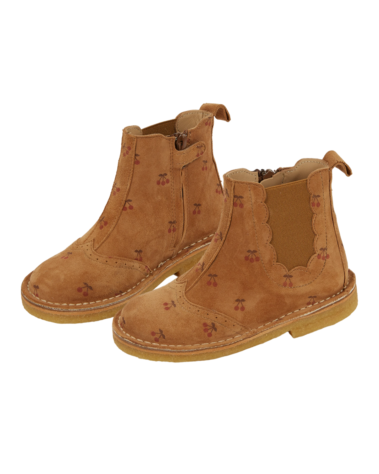 Boots cuir cerises caramel