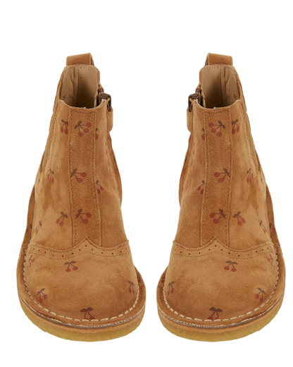 Boots cuir cerises caramel