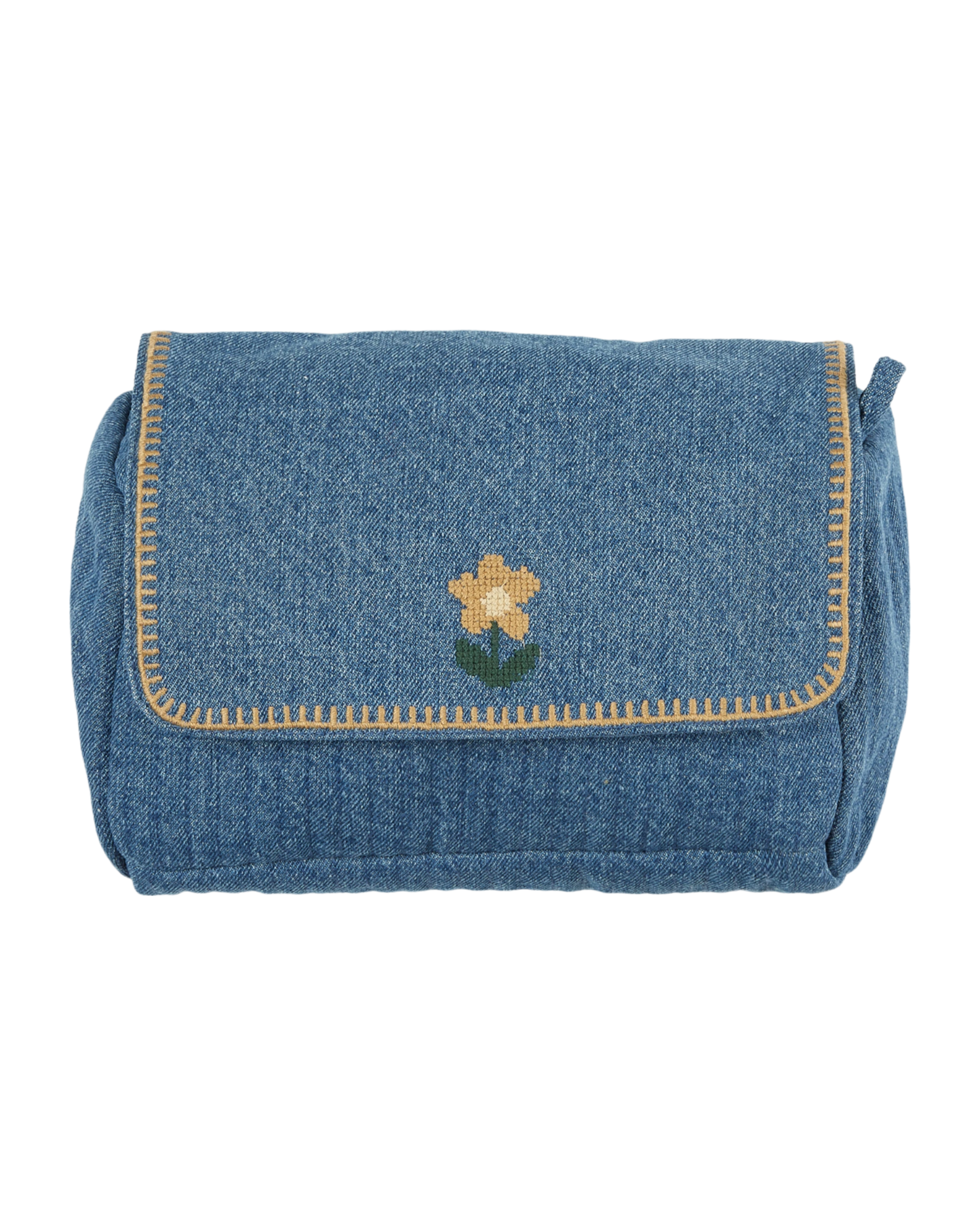 Trousse de toilette brodée denim