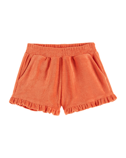Short éponge volanté orange