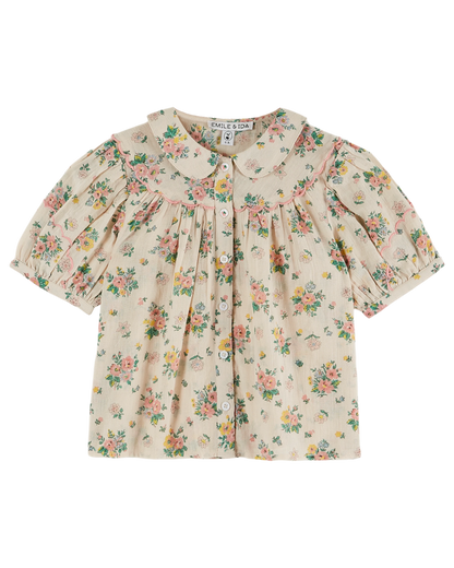 Blouse festonnée printemps rose