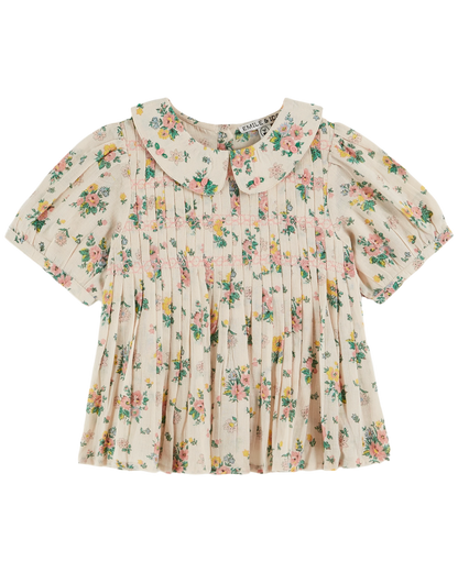 Blouse smockée printemps rose