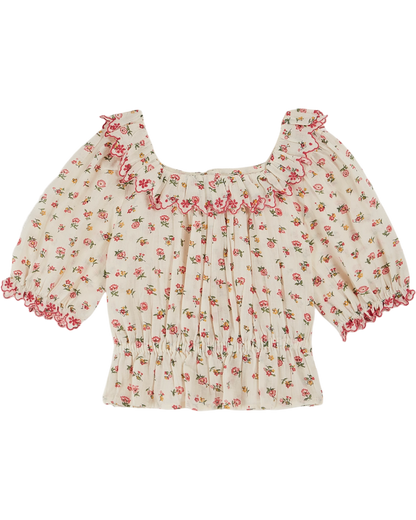 Blouse crop à fleurs floresco