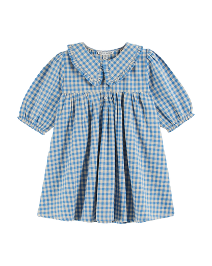 Robe ample vichy bleu