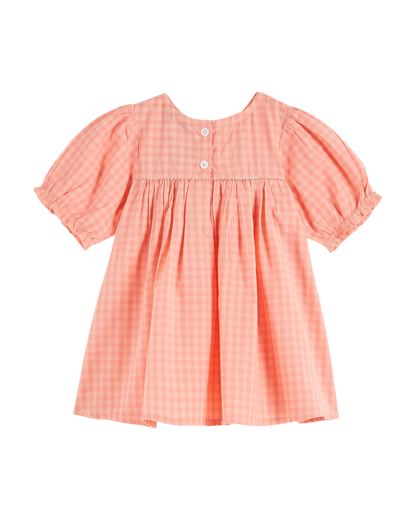 Robe ample vichy pivoine