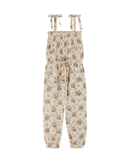 Combinaison smockée printemps rose