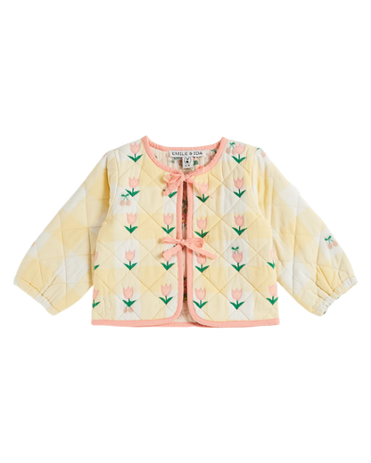 Veste matelassée vichy jaune