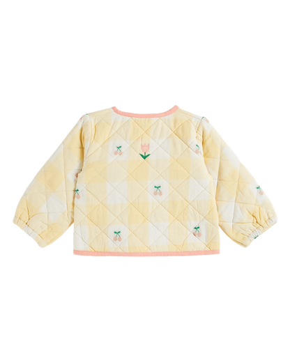 Veste matelassée vichy jaune