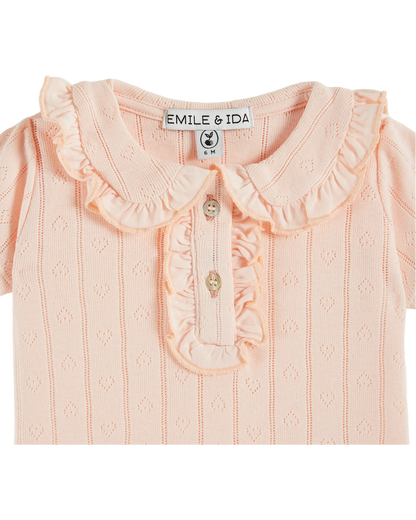 Polo pointelle modal rose pastel