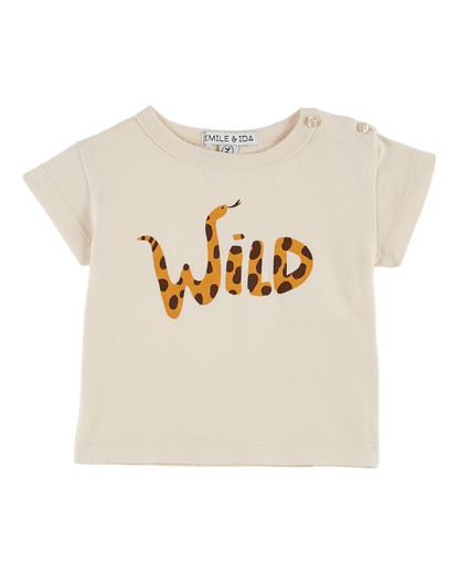 T-shirt coton bio Wild crème