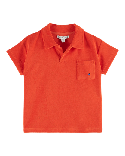 Polo éponge uni rouge