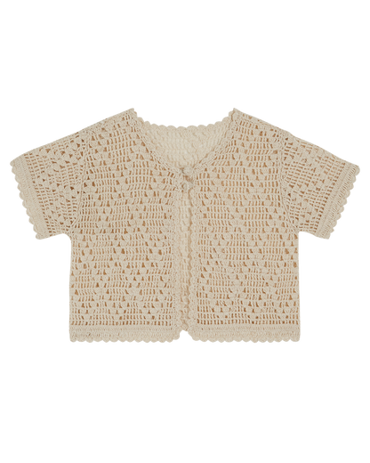 Cardigan fille crochet écru