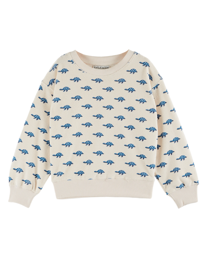 Sweat éponge tortues écru