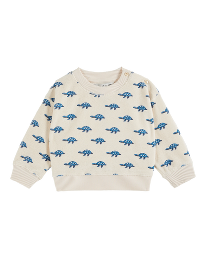 Sweat éponge tortues écru