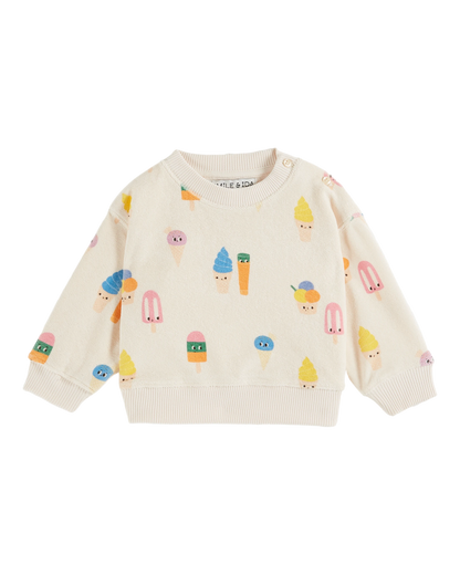 Sweat éponge glaces écru