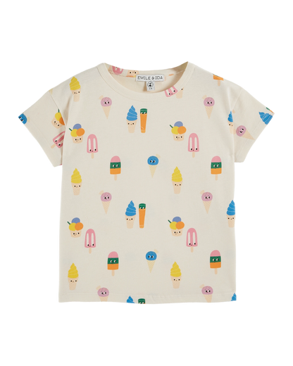 T-shirt coton bio glaces écru