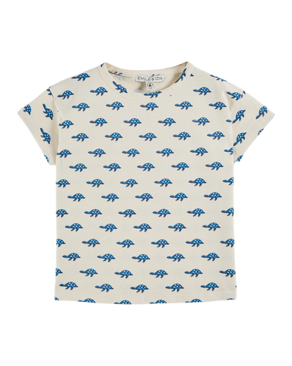 T-shirt coton bio tortues écru