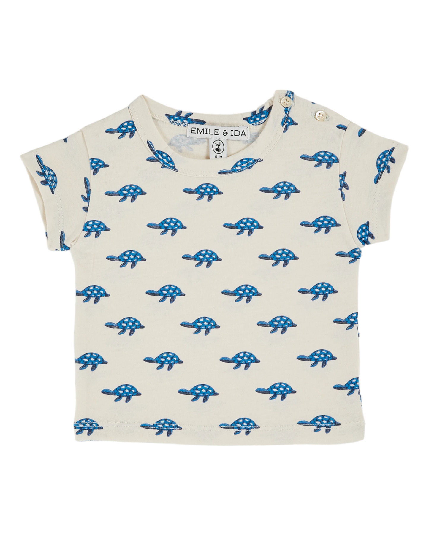 T-shirt coton bio tortues écru
