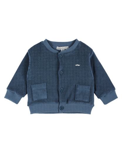 Gilet éponge uni bleu foncé