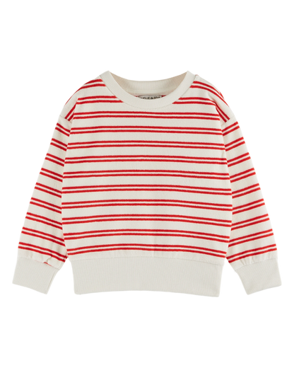 Sweat éponge rayures rouge