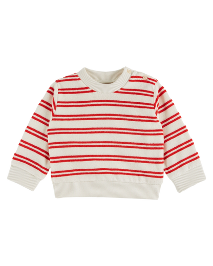 Sweat éponge rayures rouge