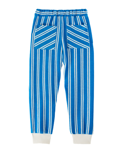 Jogger éponge rayures azur