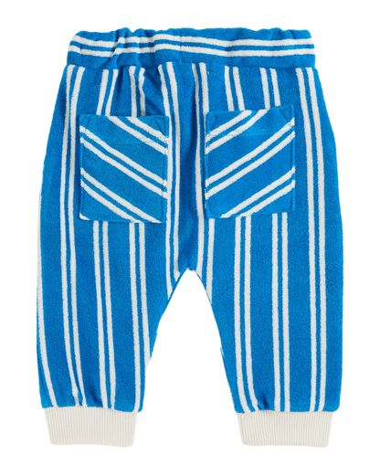 Jogger éponge rayures azur