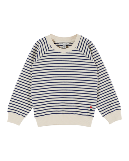 Sweat enfant rayures coton bio marine