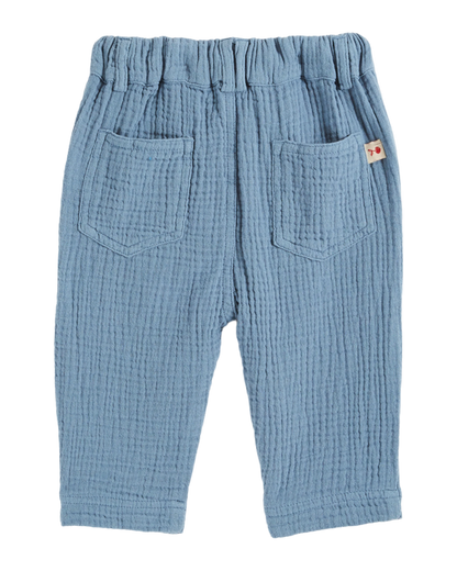 Pantalon gaze de coton gris bleu