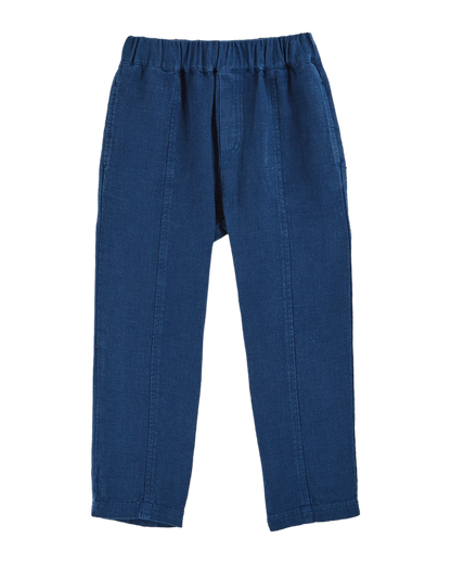 Pantalon lin bleu nuit