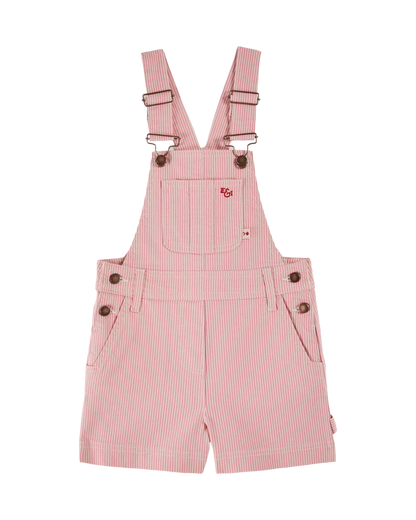 Salopette rayures denim rose