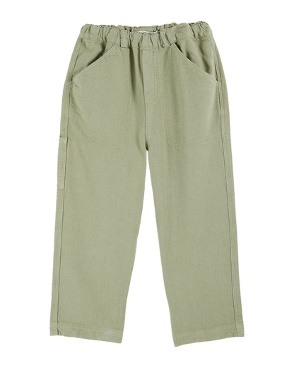 Pantalon coton et lin avocat