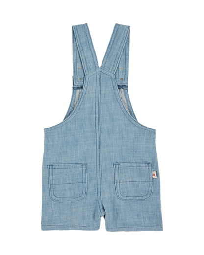 Salopette bébé coton et lin bleu clair