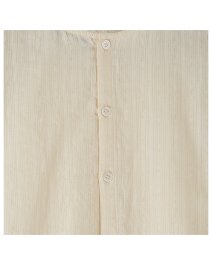 Blouse brodée smockée main écru