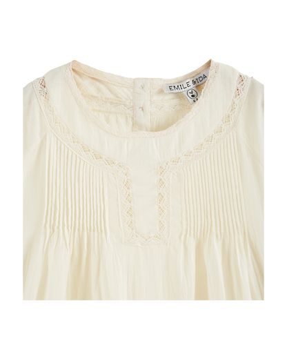 Robe voile de coton vintage écru