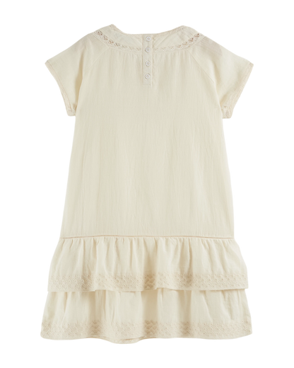 Robe voile de coton vintage écru