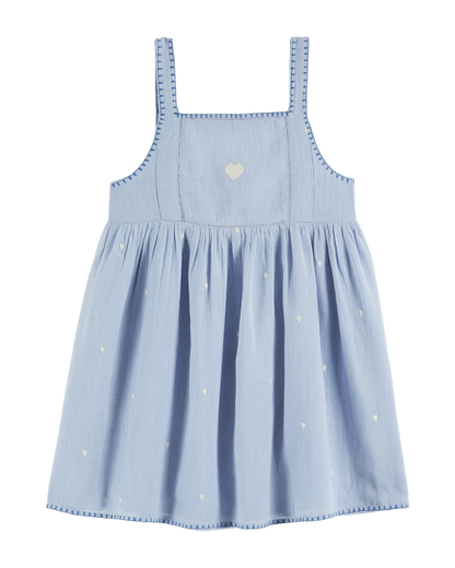 Robe brodée coeur écume